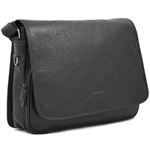 Sac Bandoulière Homme Katana En Cuir De Vachette - Chocolat 38.5x30x7cm - Garantie 1 An