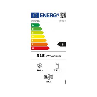 Combines, 333 L (x L+ x L), 189x?x?cm, Blanc, Classe F, 40 dB, 6eme Sens Control, Total No Frost, Poignees integrees, Display interne, Freshbox+ avec slider