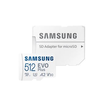 Carte mémoire micro SDXC Samsung Evo Plus MB-MC512KA/EU Class 10 512 Go Blanc