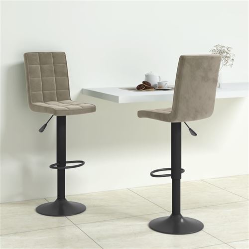 Vidaxl Gris/Clair Tabourets De Bar - Image 2