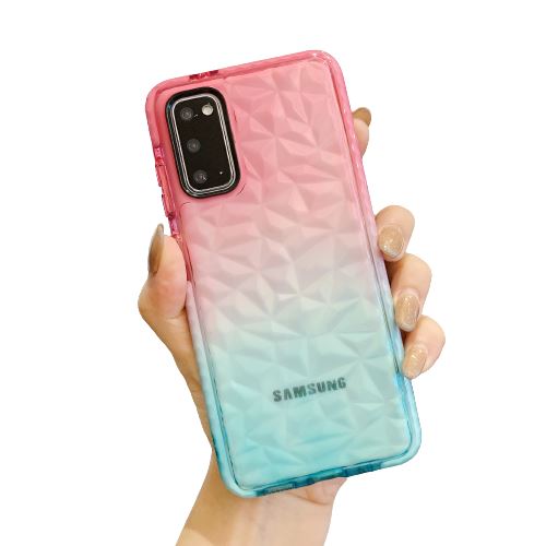 Coque souple à motif de diamant dégradé FONGWAN pour Samsung Galaxy S22+-Bleu rose