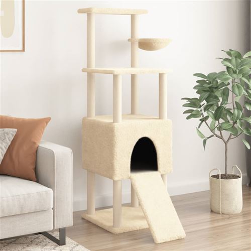 Comparer les prix de Arbre à chat avec griffoirs en sisal Crème 153 cm