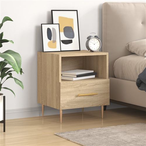 vidaXL Table de chevet chêne sonoma 40x35x47,5 cm bois d’ingénierie