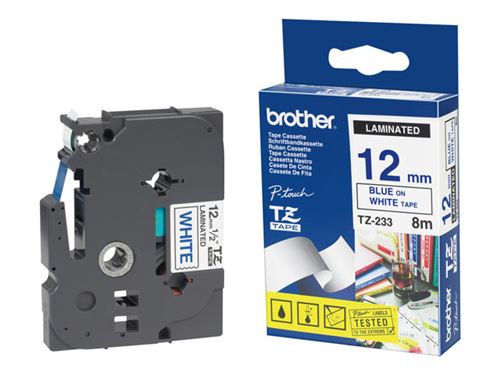  Brother - Rouleau (1,2 cm) 1 cassette(s) ruban lamin&eacute; - pour P-Touch PT-1010, 1080, 1090, 1230, 1290, 1880, 2100, 2430, 2700, 2710, 9800, PT-GL-200 