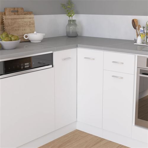 vidaXL Comptoir d'angle de cuisine Gris Aggloméré