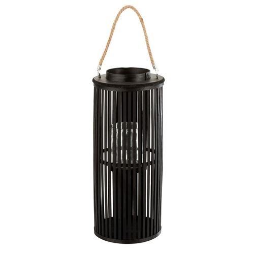 Lanterne Déco en Bambou Tube 60cm Noir