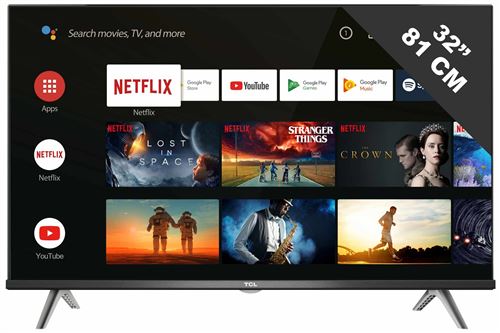 TCL 32S615 - Classe de diagonale 32 S Series TV LED - Smart TV - Android TV - 720p 1366 x 768 - HDR