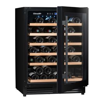 Climadiff CBU51S2B - Cave à vin - encastré - intégrable - largeur : 59.5 cm - profondeur : 57.5 cm - hauteur : 82 cm - 143 litres - classe F - noir