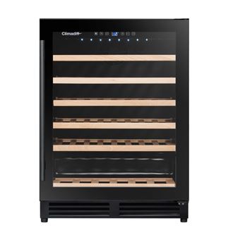 Climadiff CBU51S2B - Cave à vin - encastré - intégrable - largeur : 59.5 cm - profondeur : 57.5 cm - hauteur : 82 cm - 143 litres - classe F - noir