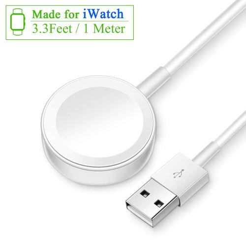 VSHOP® Câble de charge compatible pour Apple Watch, 1 mètre USB magnétique pour iWach Series 1, 2, 3, 4, 38 mm-42 mm