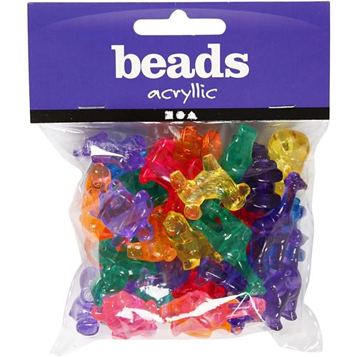 Creotime perles 35 pièces acrylique transparent