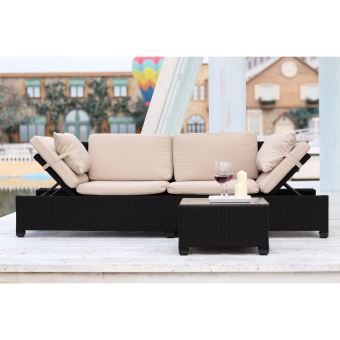 L Acclimati Salon De Jardin Transat Lit En Resine Tressee