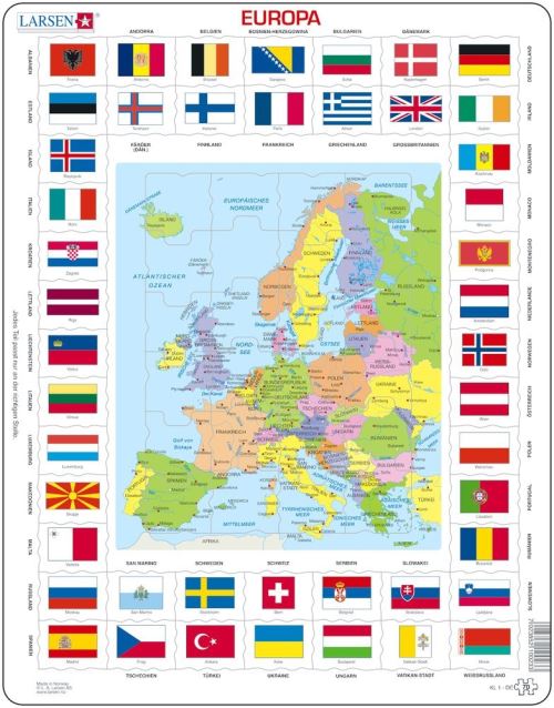 Larsen Puzzle KL1 Europe Drapeaux