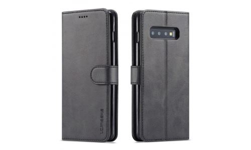 Etui type portefeuille pour Galaxy-S10 noir gamme LC.IMEEKE