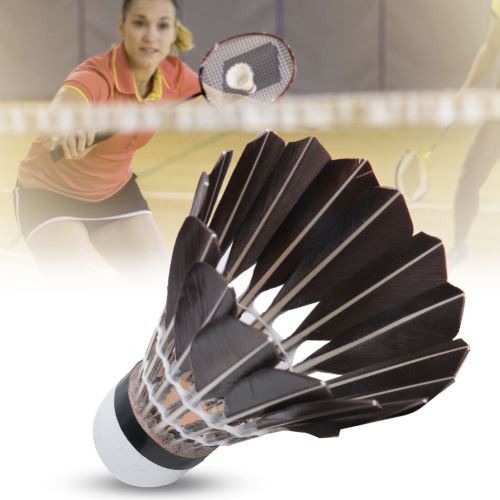 12 Volants de Badminton en Plume d'Oie pour les Activités Sportives  Extérieures / Intérieures 12 Volants Noirs 
