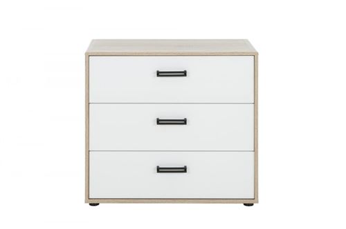 Commode 3 Tiroirs Blanc imitation chene