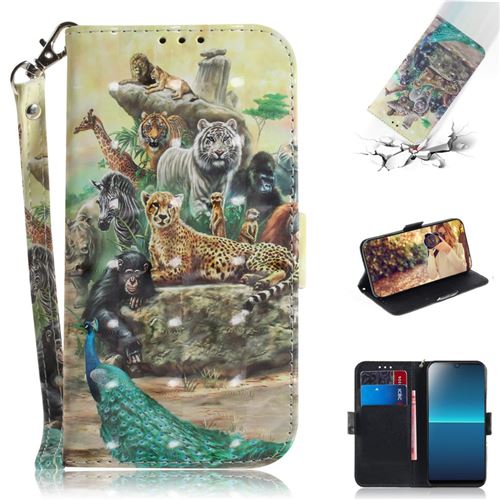 Etui en PU décor de tache lumineuse à motifs le monde animal pour votre Sony Xperia L4