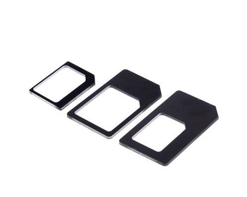 Kit 3 en 1 adaptateur Nano Sim + Micro Sim vers Sim Matériau Haute densité  100% compatible Iphone 5