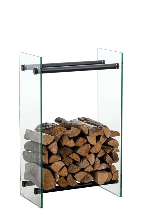 Porte-bûches Dacio verre clair , 35x80x150 cm/Verre clair