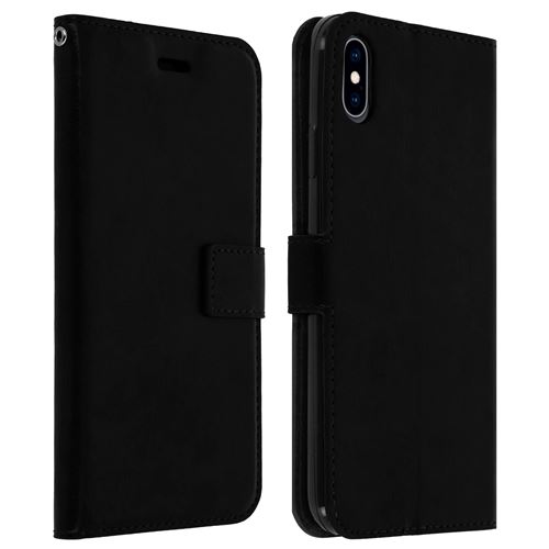 Housse Apple iPhone XS Max Étui Folio Portefeuille Fonction Support - noir