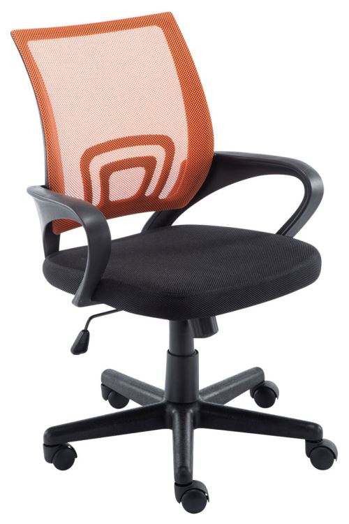 Chaise de Bureau Genius avec Dossier en Maille et Piètement à roulettes - Couleur Orange