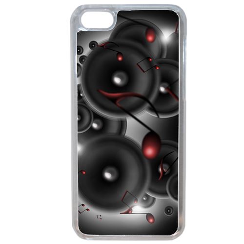 Coque Enceintes Note De Musique Rouge Compatible Iphone 7 Plus Transparent