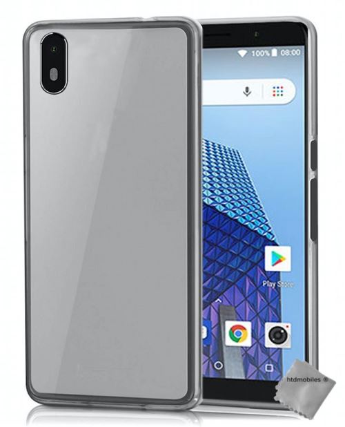 Housse etui coque pochette silicone gel fine pour Archos Access 57 avec film ecran - BLANC TRANSPARENT