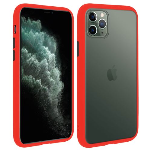 Coque pour iPhone 11 Pro Dos Translucide Contour Coloré Mate Rigide Antichoc Noir