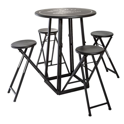 Ensemble table haute et 4 tabourets ext Atmosphera