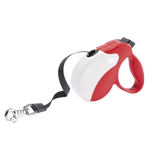 Comparer les prix de Laisse rétractable pour chiens AMIGO TAPE SMALL, sangle rétractable, 5 mètres, max 15 kg, Rouge