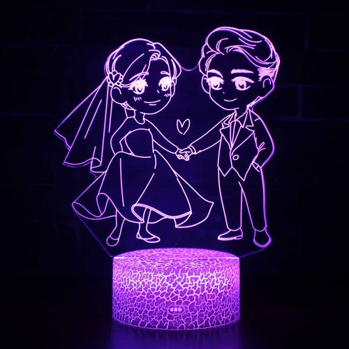Stack Lampe 3D Tactile Veilleuses Enfant 7 Couleurs Avec Telecommande - L'amour #576