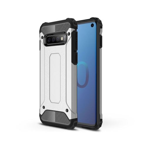 Coque en TPU armure de protection hybride argent pour votre Samsung Galaxy S10