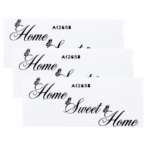 Autocollant Mural Bricolage Motif de Lettres Anglais Décoration de Maison Salon 3Pcs