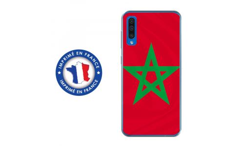 Coque souple pour Samsung Galaxy A50 avec impression Motifs drapeau du Maroc