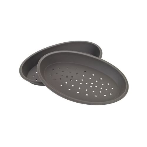 LURCH Lot de 2 moules a pizza - Marron