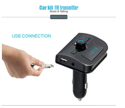 Transmetteur FM Bluetooth pour voiture avec chargeur allume-cigare rapide  mains libres, ports USB doubles, lecteur MP3, adaptateur radio sans fil,  prise en charge de la carte TF/lecteur flash USB (Style : 6) (