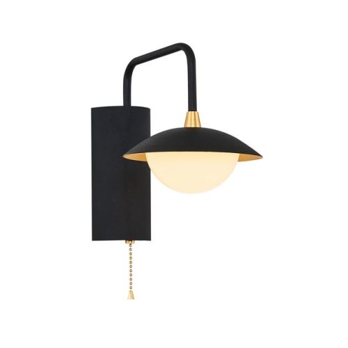 HOMEMANIA Lampe Murale Abi II Applique - Noir, Or en Métal, 15 x 20 x 23 cm, 1 x LED, Max 3W, 3000K, 300LM Lumière Blanc Naturel