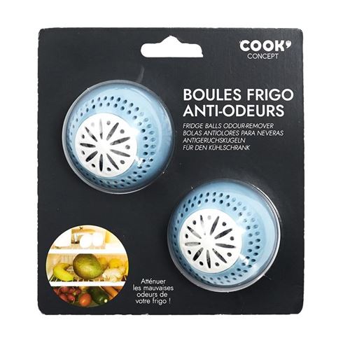 Boule Anti-odeurs pour frigo - Lot de 2 - Accessoire de cuisine