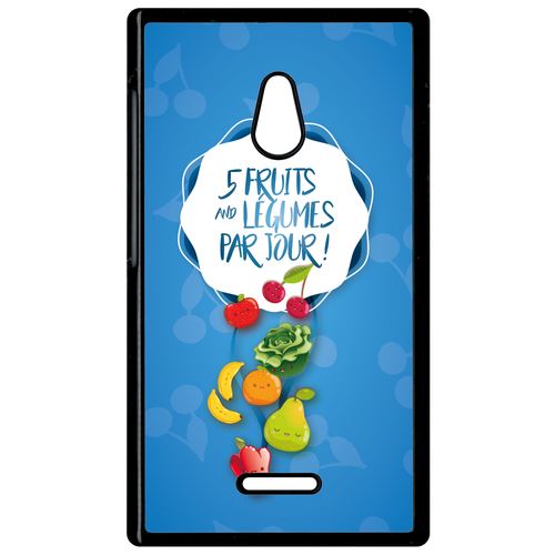 Coque Nokia X2 5 Fruits Et Legumes Fond Bleu