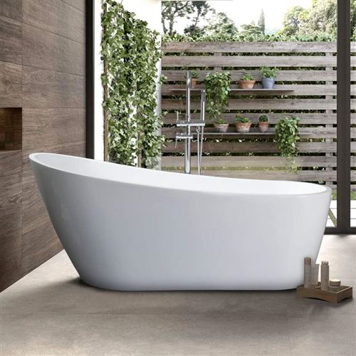 Baignoire sur pieds avec dossier haut Design Liberty Malta