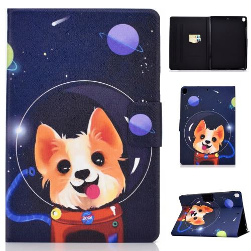 Générique Etui En Pu Impression De Modèle Avec Porte-Carte Chien De L'espace Pour Votre Apple Ipad 10.2 (2019) - Image 1