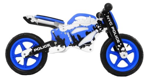Milly Mally Wooden GTX politie loopfiets 12 pouces Garçon Bleu