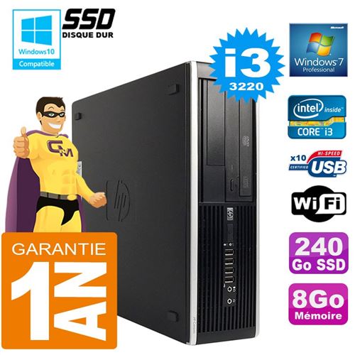 Pc hp compaq 8300 sff core i3-3220 ram 8go disque 240 go ssd graveur dvd wifi w7 État correct - Hewlett-Packard reconditionné disponible sur Fnac