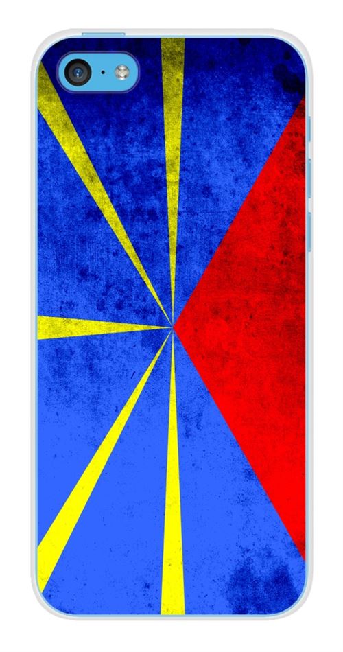 Coque en silicone imprimée compatible Apple iPhone 5C Drapeau La Réunion