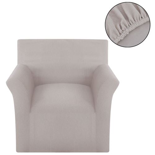vidaXL housse de canapé tissu tricoté en polyester extensible beige