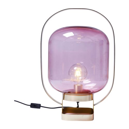 Lampe de table Jupiter fuchsia et laiton Kare Design