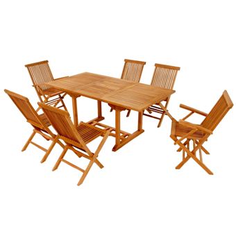 Lubok Salon De Jardin Teck Huile 6 Personnes Table