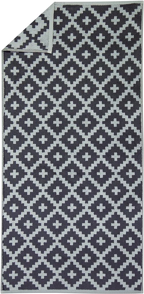 FRAMSOHN Rauten Graphics Tapis de Bain, Coton, Anthrazit Gemustert, 67 x 67 x 0,8 cm