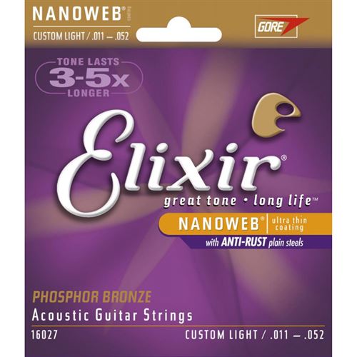 Elixir Bronze 16027 Phosphore - Jeu De Cordes Guitare Acoustique 11-52 - Image 1