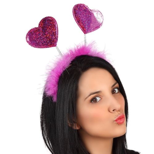 Coeur Bandeau de tête Fashion Glitter: 4pcs Bandeau de soirée de soirée  mignonne Hoop pour la Saint-Valentin 